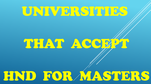 Universities That Accept HND For Masters